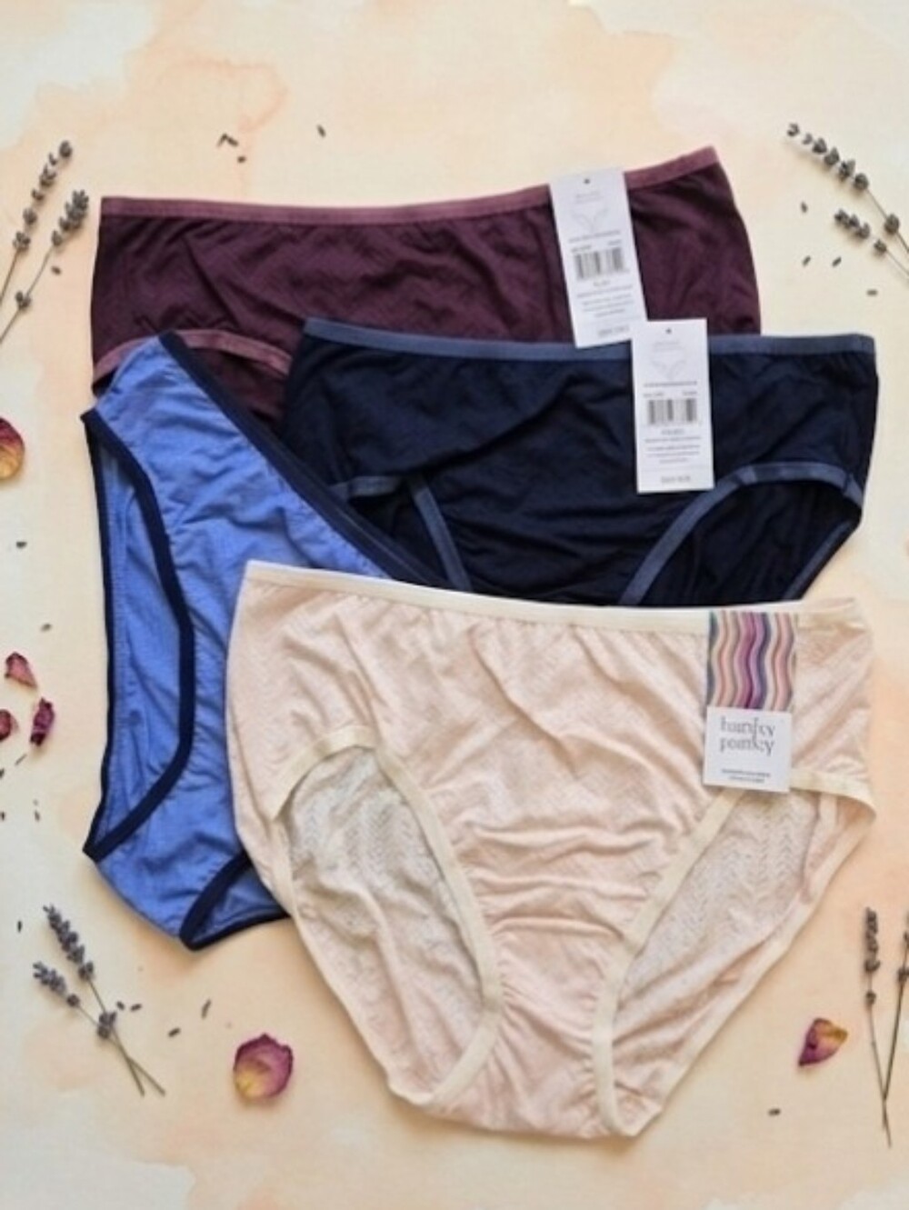 Nwt Mixed Bundle/Lot Of 4 Hanky Panky  Move Calm Briefs Size Large
